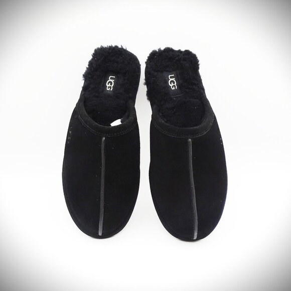 UGG Australia Pearle Cozy Genuine Shearling Scuff Slippers In Black Sz 8 - Picture 2 of 7